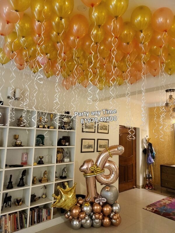 100 helium Balloons and number bouquet