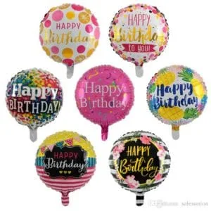 Happy Birthday Round Foil Balloons - Image 2